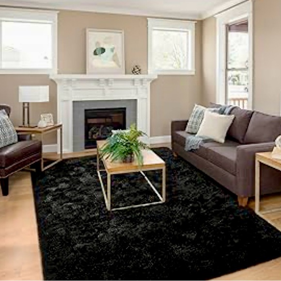 Rug - 🖤Black Accent Area Rug Carpet - Size 4x6 - Machine Washable - Picture 4 of 4